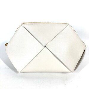 BOTTEGA VENETA 666696 Maxi Intrecciato Chalk Clutch bag Pouch